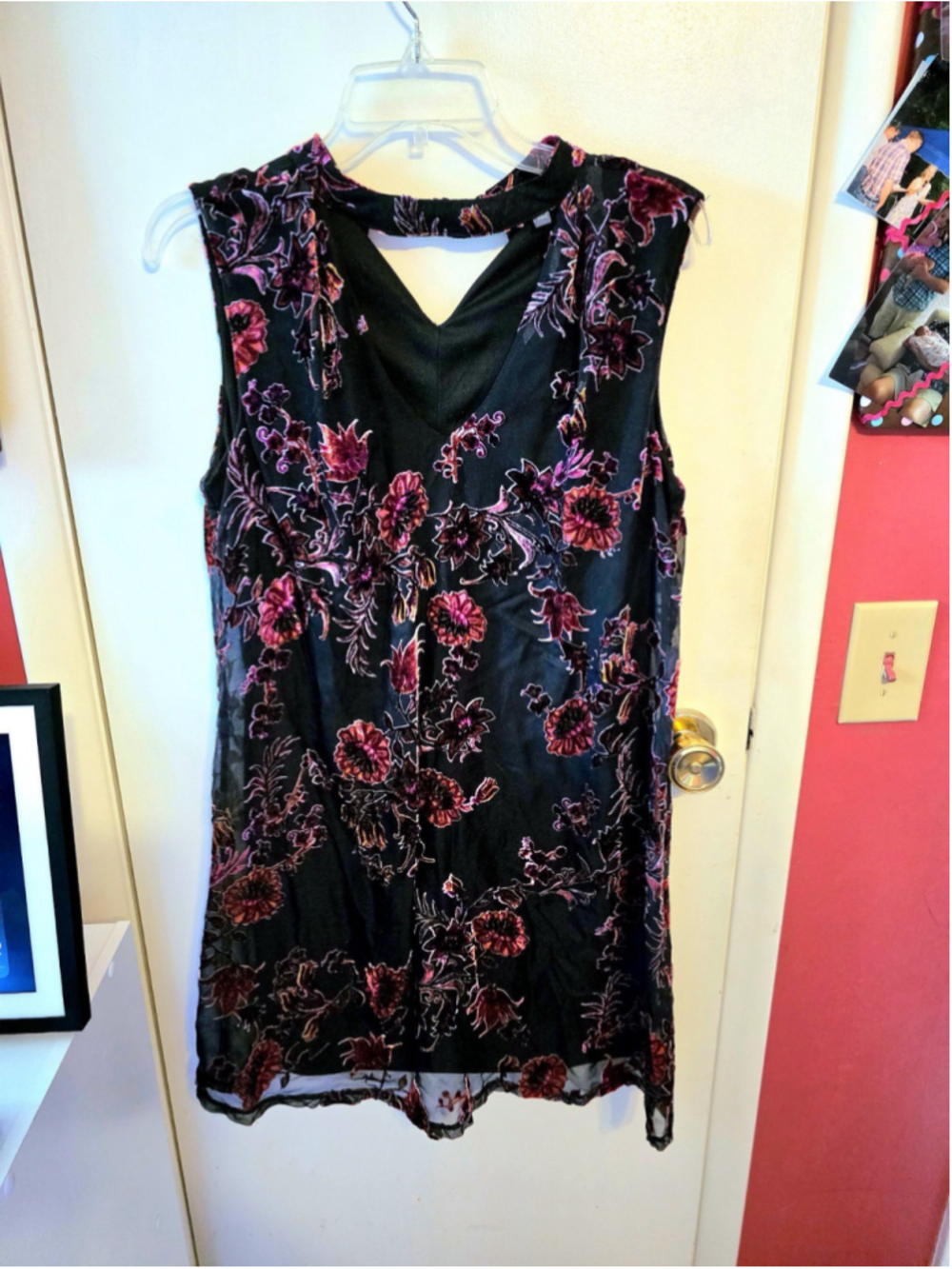 Luxology Women’s Velvet Sheer Overlay Dress Whimsigoth Fairy Grunge Size 6 EUC